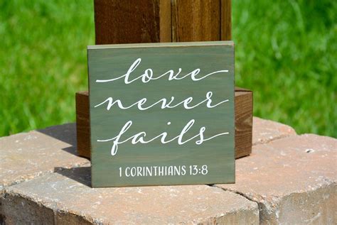 Love Never Fails Sign Bible Verse Sign Wood Sign Rustic Home Decor
