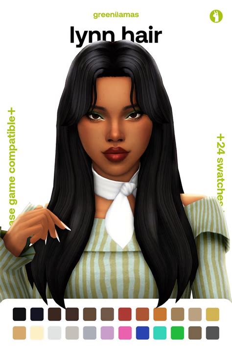Lynn Hair Greenllamas Greenllamas In 2023 Sims Hair Sims 4