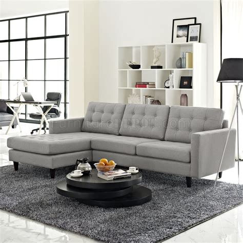 Empress Eei 1666 Sectional Sofa In Light Gray Fabric By Modway
