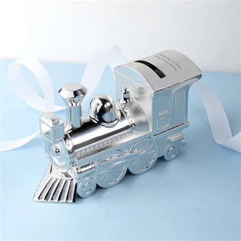 Personalised Silver Plated Train Money Box By Jungley