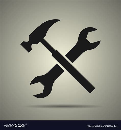 Hammer And Spanner Tools Icon Royalty Free Vector Image