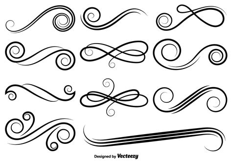 Line Designs Swirls Vector
