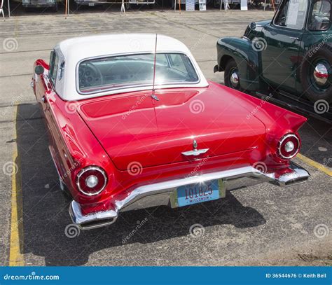 1957 Red Ford Thunderbird Back View Editorial Photo Image Of Bird