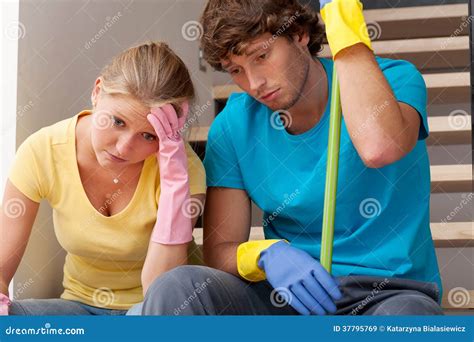 Tired Of Cleaning Stock Image Image Of Husband Cleanness 37795769