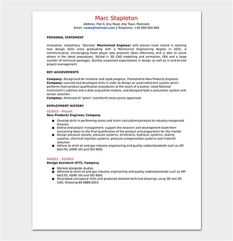 18% of mechanical engineering graduates employed in the uk are working as mechanical engineers six months after graduation. Mechanical Engineer Resume Template - 11+ Samples & Formats