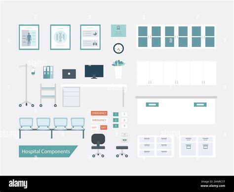 Conjunto De Componentes En El Interior Del Hospital O Elementos De