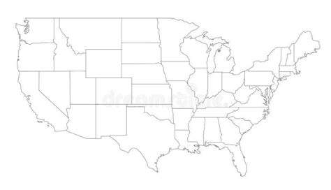 Kaart Van De Verenigde Staten Vector Illustratie Illustratie