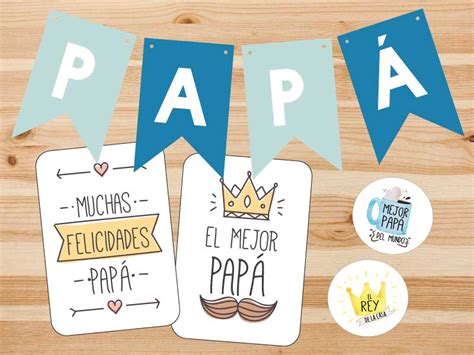 ¡imprimibles Gratis Para El Día Del Padre Banderines Tarjetas Y Toppers