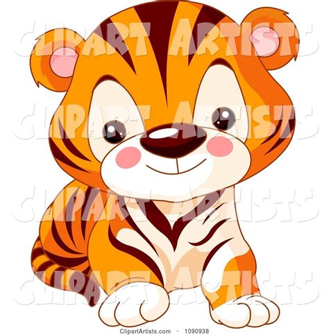 Cute Baby Zoo Tiger Cub Clipart By Pushkin