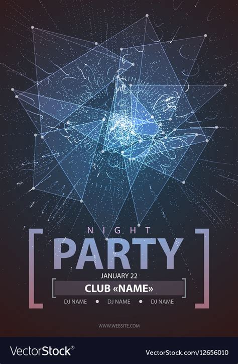 Night Disco Party Poster Background Royalty Free Vector