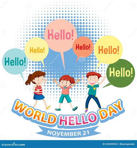 World Hello Day Banner Design Stock Illustration Illustration Of