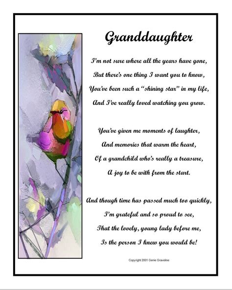 My Granddaughter Poem Digital Download Granddaughter T Print