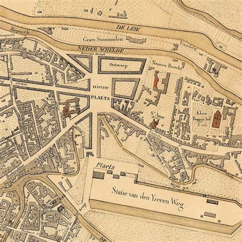 Old Map Of Ghent Print Ghent Belgium Map La Carte De Gand Fine