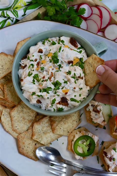 Bacon Scallion And Cream Cheese Dip For Crackers Slice Of Jess