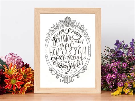 Little Women Quote Book Print Inspirational Quote Art Print Etsy