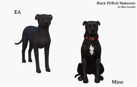 The Sims Sims Cc Black Pitbull Black Dogs Find My Pet Sims 4 Beds