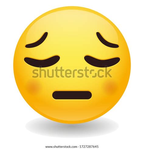 Pensive Emoji Kawaii Face Saddened By Stock Vector Royalty Free