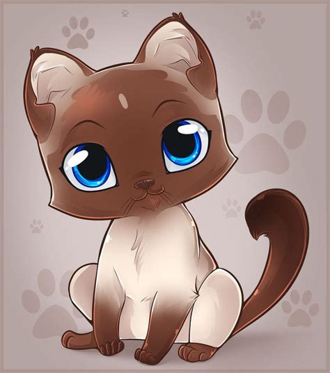 Siamese Kitten Anime Animals Cute Animals Kitten Drawing Animated