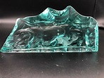Hovmantorp Sweden Art Glass Fish Iceberg Sea Green, Signed R Stand & L ...