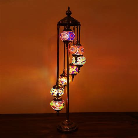 Floor Lamp Turkish Moroccan Style Mosaic Multicolour Light 7 Etsy