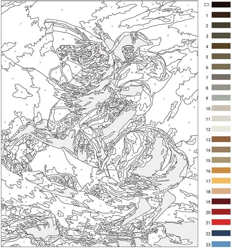 Advanced Color By Numbers Worksheet Coloring Page Free Printable