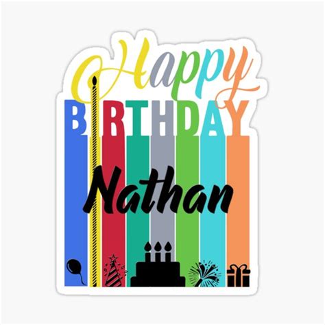 Happy Birthday Nathan Sticker By Hgroger Redbubble