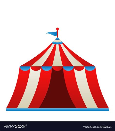 Open Circus Stripe Tent Isolated On White Vector Image
