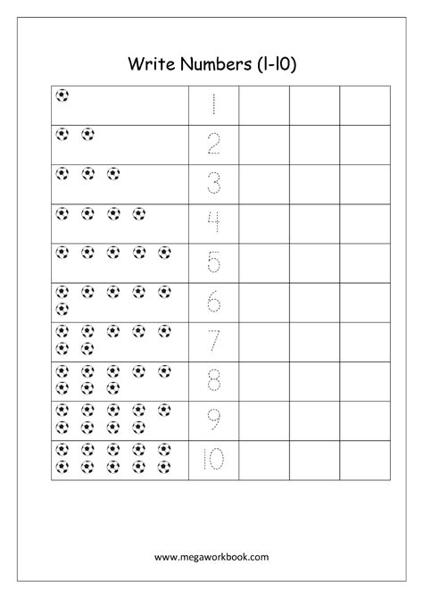 Writing Numbers Worksheets For Kindergarten