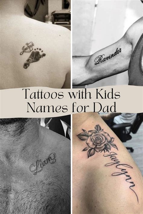 Tattoo Ideas With Childrens Names For Dads Colorlinearttutorial