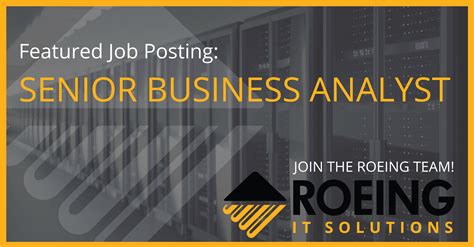 Senior Business Analyst Roeing It Solutions