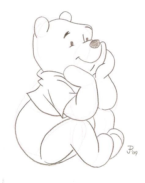 In the first chapter, pooh tries to get some honey and does his they make it by drawing the character and things connected with it, for example, what it eats, where it lives, and what it likes doing. Winnie the Pooh Sketch by Mickeyminnie on DeviantArt