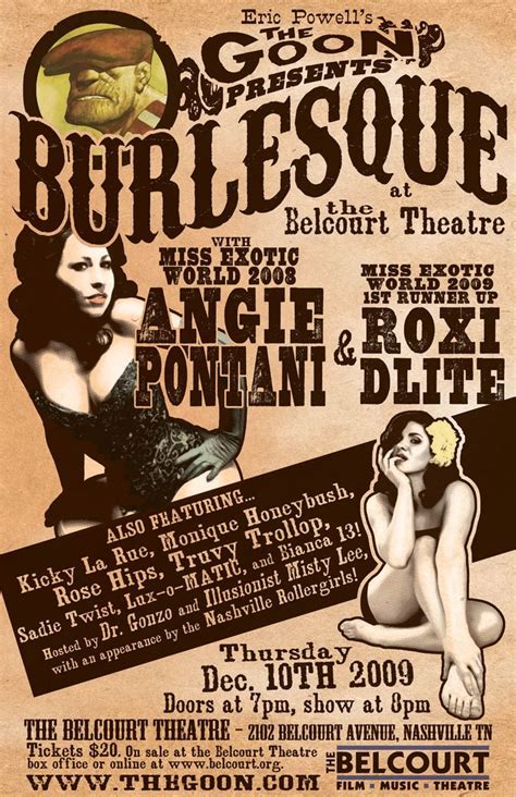 Poster For Butlesque At The Belcourt Theatre Burlesque Vintage