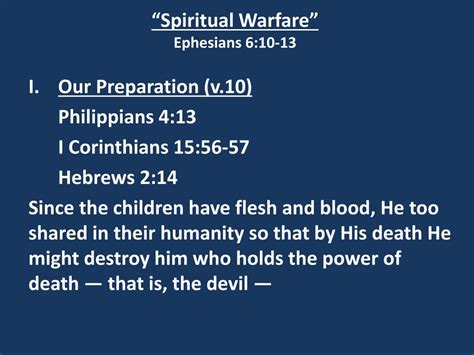 Ppt Spiritual Warfare Ephesians 610 13 Powerpoint Presentation