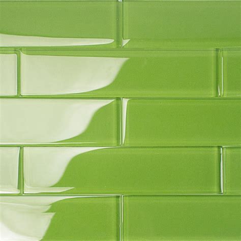 Ivy Hill Tile Contempo Apple Lime 2 In X 8 In X 8mm Polished Glass