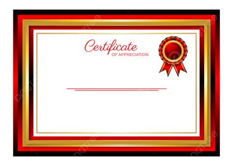 Luxury Gold Certificate Border Frame Red Gradient With Medal Award