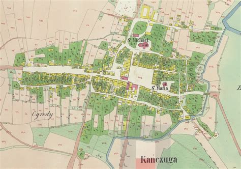 1849 Cadastral Map Of Kańczuga At The Przemyśl Archive