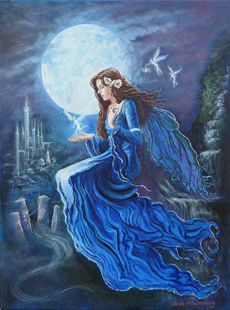 Celtic Moon Goddess Painting By Tomas Omaoldomhnaigh Pixels
