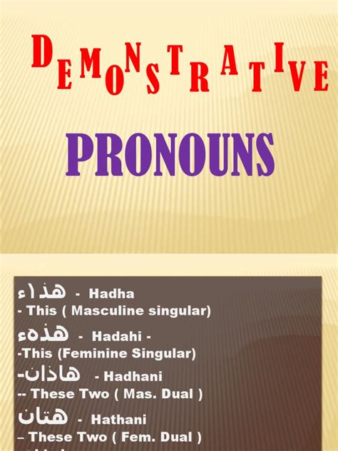 Demonstrative Pronouns Pdf Grammatical Number Grammatical Gender