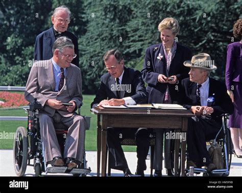 United States President George H W Bush Signs The Americans With