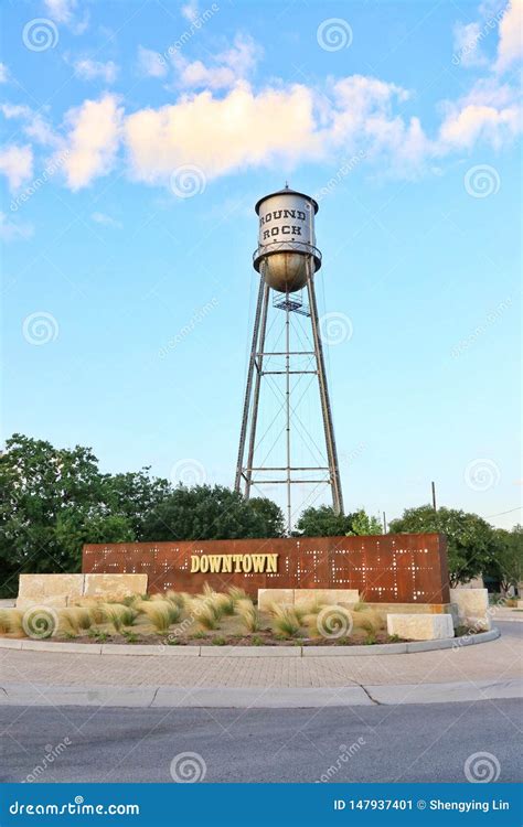 Round Rock Texas Historic Old Water Tower Stock Image Image Of Round