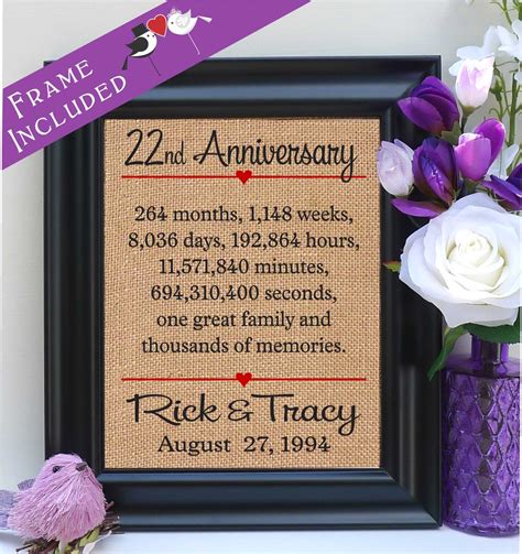 22nd Wedding Anniversary 22nd Wedding Anniversary T 22nd Etsy