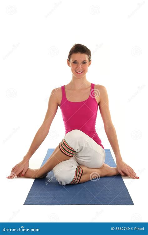 Woman Seated In Yoga Pose Stock Image Image Of Position 3662749
