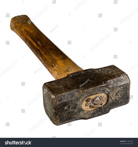 Old Big Hammer Isolated In White Background Stock Photo 17645227