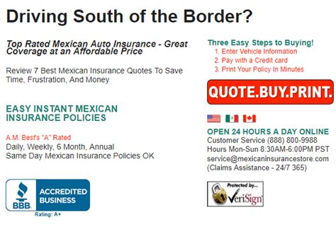 Vehicle insurance (also known as car insurance, motor insurance, or auto insurance) is insurance for cars, trucks, motorcycles, and other road vehicles.its primary use is to provide financial protection against physical damage or bodily injury resulting from traffic collisions and against liability that could also arise from incidents in a vehicle. Mexican Auto Insurance - Compare 7 Mexican Insurance Rates! | Car insurance, Insurance quotes ...