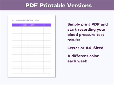 Blood Pressure Log Printable Template Editable Blood Pressure Etsy