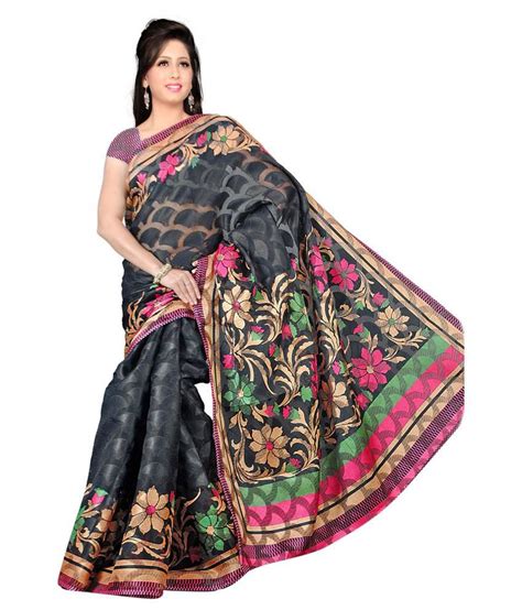 Cnsp Multi Color Bhagalpuri Silk Saree Buy Cnsp Multi Color Bhagalpuri Silk Saree Online At