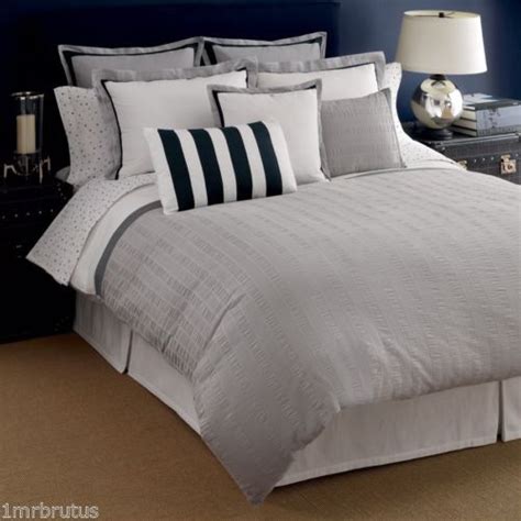 Bedding collections,designer bedding sets,luxury bedding sets,modern bedding sets,unique back to: Tommy Hilfiger EASTON King Comforter Set Pucker White Gray ...