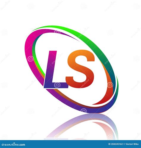 Letter Ls Logotype Design For Company Name Colorful Swoosh Vector Logo