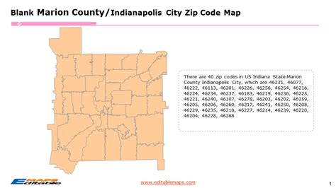 Indianapolis Zip Code Map Editable Powerpoint Maps