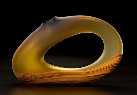 Katz Glass Design Yellow Gold Sculpture By Bernard Katz Glass Sculpture Blown Glass Art
